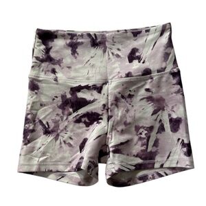 Purple Tie-Dye Yoga Shorts